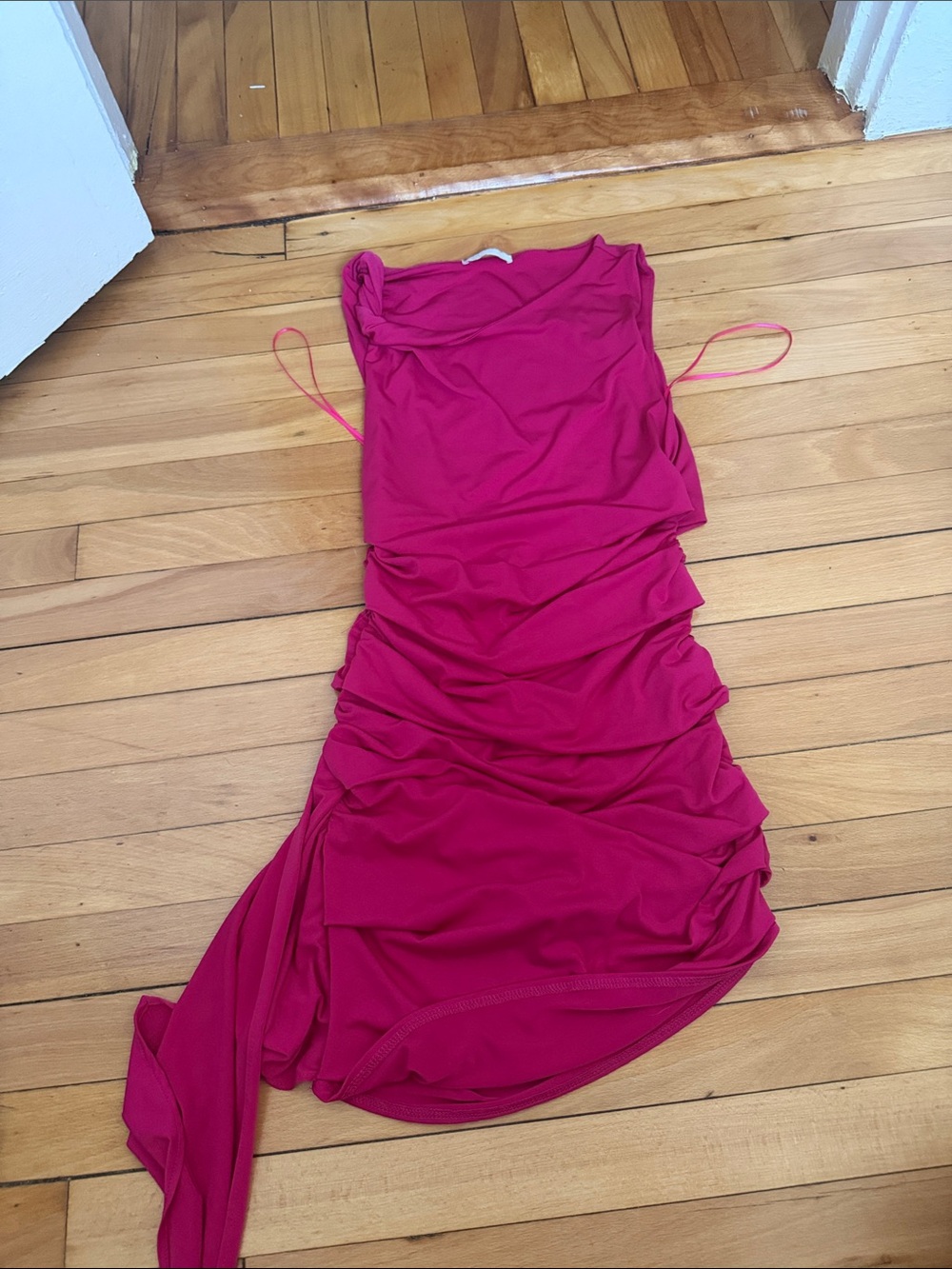 Fuchsia Ruched Women’s Dress - Zara